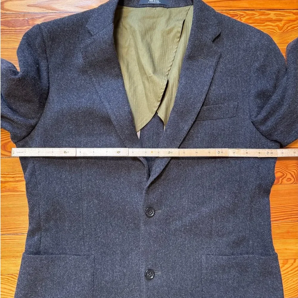 Todd Snyder Sutton Fit Grey Herringbone Blazer